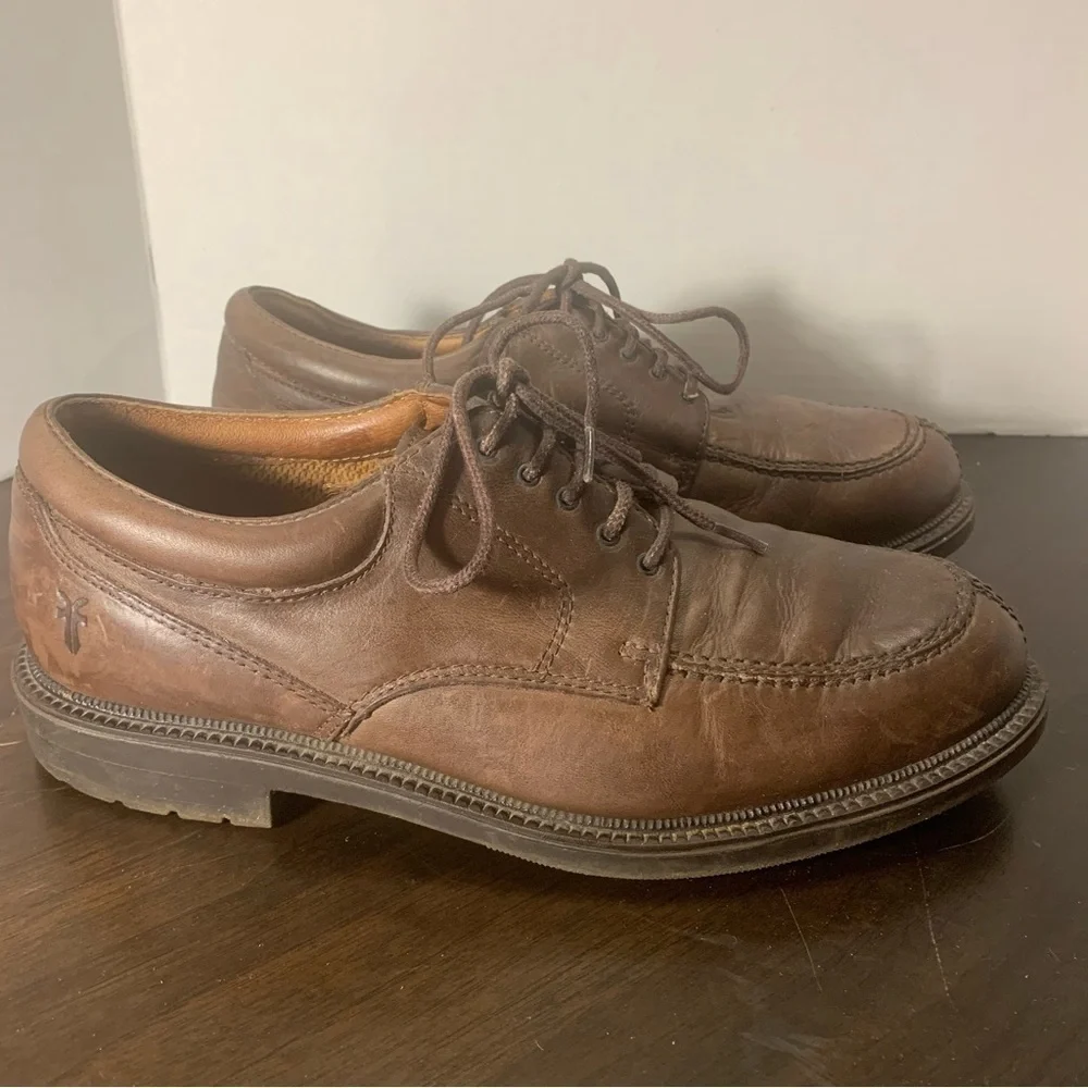 Frye Taylor Mens Brown Leather Lace Up Oxford Shoes